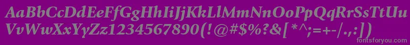GiovannistdBlackitalic-Schriftart – Graue Schriften auf violettem Hintergrund