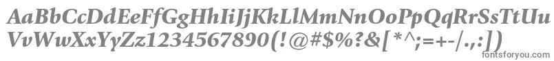 フォントGiovannistdBlackitalic – 白い背景に灰色の文字