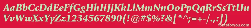 フォントGiovannistdBlackitalic – 赤い背景に緑の文字