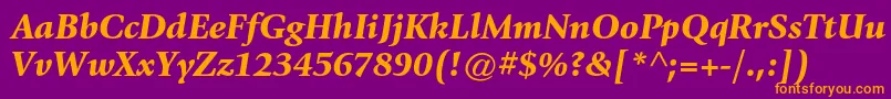 GiovannistdBlackitalic-Schriftart – Orangefarbene Schriften auf violettem Hintergrund