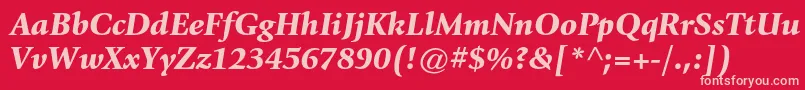 GiovannistdBlackitalic Font – Pink Fonts on Red Background