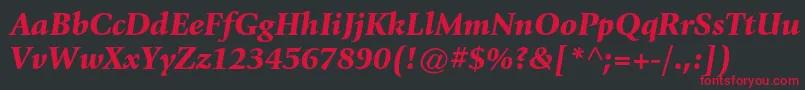 GiovannistdBlackitalic Font – Red Fonts on Black Background