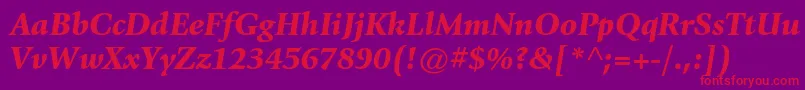 フォントGiovannistdBlackitalic – 紫の背景に赤い文字