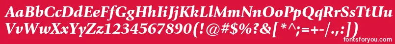 Шрифт GiovannistdBlackitalic – белые шрифты на красном фоне