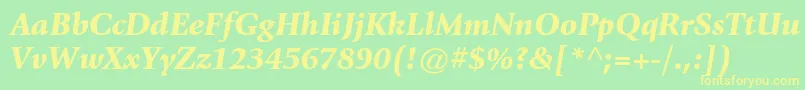 GiovannistdBlackitalic Font – Yellow Fonts on Green Background