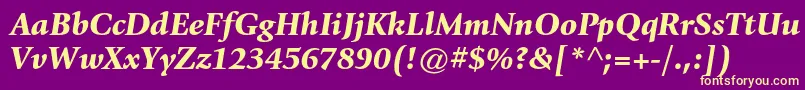 GiovannistdBlackitalic-fontti – keltaiset fontit violetilla taustalla