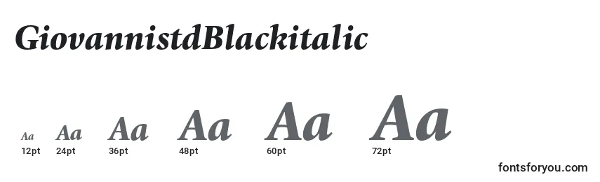 Размеры шрифта GiovannistdBlackitalic