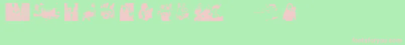 フォントDirtyFemaleFeet – 緑の背景にピンクのフォント