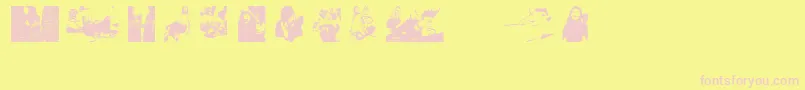 フォントDirtyFemaleFeet – ピンクのフォント、黄色の背景