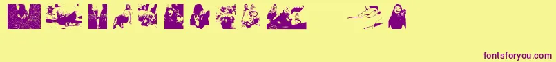 DirtyFemaleFeet Font – Purple Fonts on Yellow Background