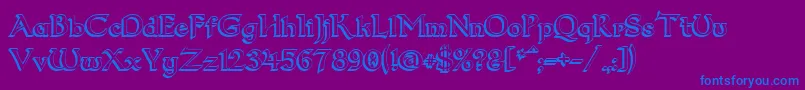 Dum23D Font – Blue Fonts on Purple Background