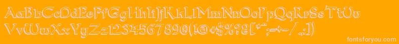 Dum23D-fontti – vaaleanpunaiset fontit oranssilla taustalla