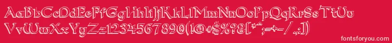 Dum23D Font – Pink Fonts on Red Background