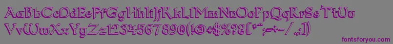 フォントDum23D – 紫色のフォント、灰色の背景