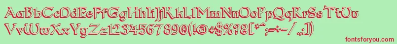Dum23D Font – Red Fonts on Green Background
