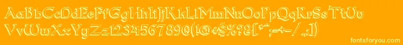 Dum23D Font – Yellow Fonts on Orange Background