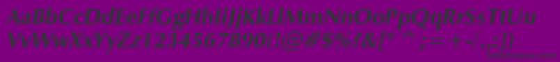 フォントVerahbi – 紫の背景に黒い文字