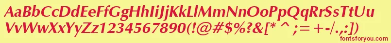 Verahbi Font – Red Fonts on Yellow Background