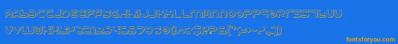 Yukons Font – Orange Fonts on Blue Background