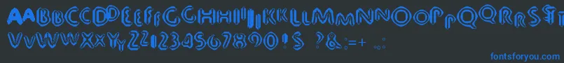 80 Font – Blue Fonts on Black Background