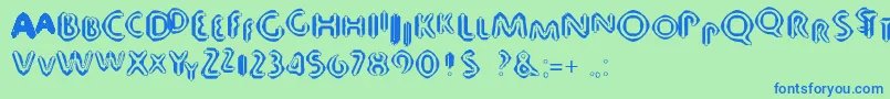 80 Font – Blue Fonts on Green Background