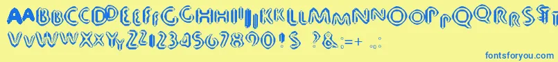 80 Font – Blue Fonts on Yellow Background