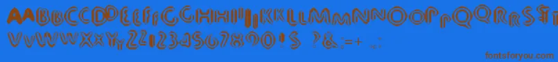 Шрифт 80 – коричневые шрифты на синем фоне