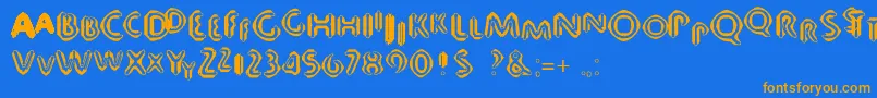 80 Font – Orange Fonts on Blue Background