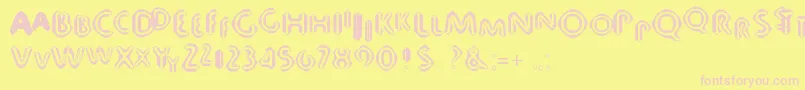 80 Font – Pink Fonts on Yellow Background