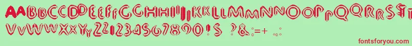 80 Font – Red Fonts on Green Background