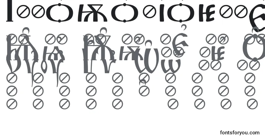 A fonte IrmologionBreathing – alfabeto, números, caracteres especiais