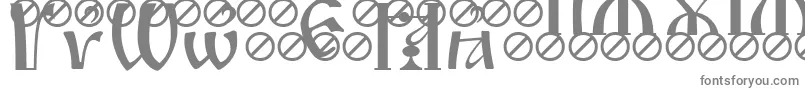 IrmologionBreathing-fontti – harmaat kirjasimet valkoisella taustalla