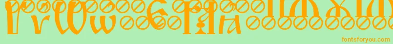 IrmologionBreathing Font – Orange Fonts on Green Background