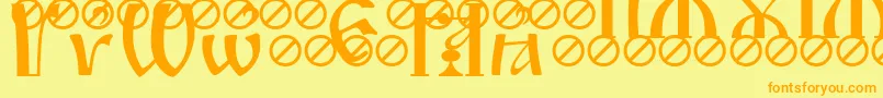 IrmologionBreathing Font – Orange Fonts on Yellow Background