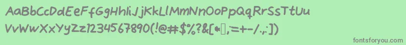 フォントAlvefont – 緑の背景に灰色の文字
