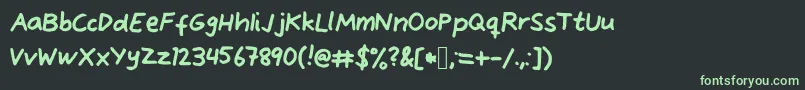 Alvefont-fontti – vihreät fontit mustalla taustalla