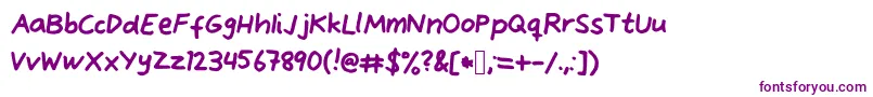 Alvefont-Schriftart – Violette Schriften auf weißem Hintergrund