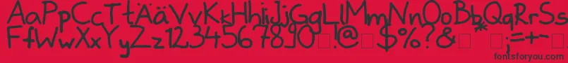 Zladdi Font – Black Fonts on Red Background