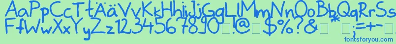 Zladdi Font – Blue Fonts on Green Background