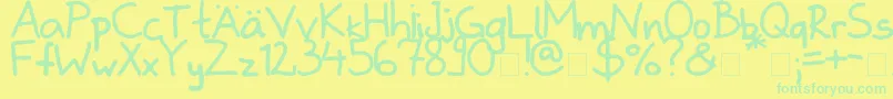 Zladdi Font – Green Fonts on Yellow Background