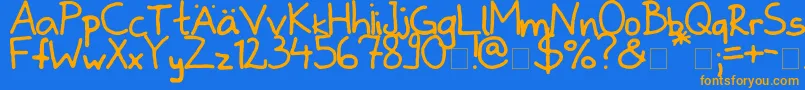 Zladdi Font – Orange Fonts on Blue Background