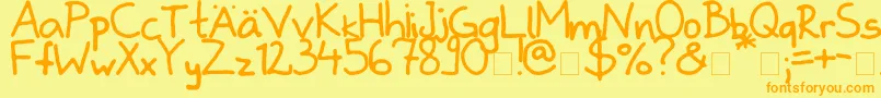 Zladdi Font – Orange Fonts on Yellow Background