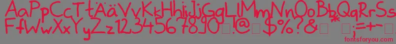 Zladdi Font – Red Fonts on Gray Background