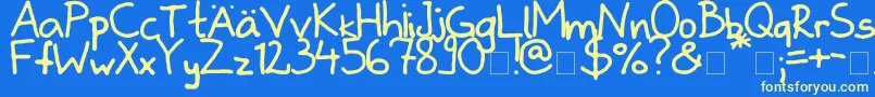 Zladdi Font – Yellow Fonts on Blue Background