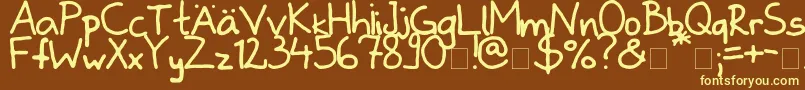 Zladdi Font – Yellow Fonts on Brown Background