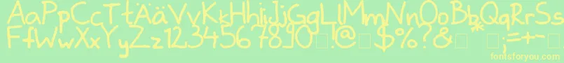 Zladdi Font – Yellow Fonts on Green Background