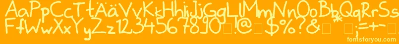 Zladdi Font – Yellow Fonts on Orange Background