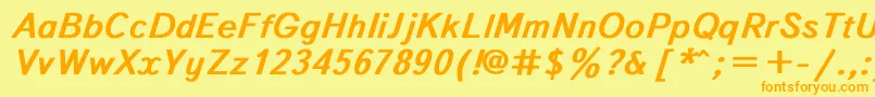 TextbookBoldItalic Font – Orange Fonts on Yellow Background