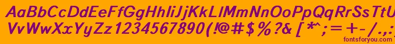 TextbookBoldItalic Font – Purple Fonts on Orange Background