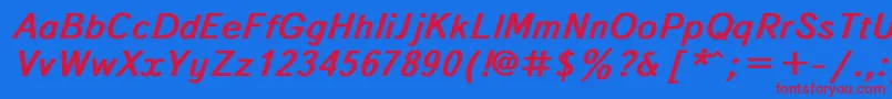 TextbookBoldItalic Font – Red Fonts on Blue Background